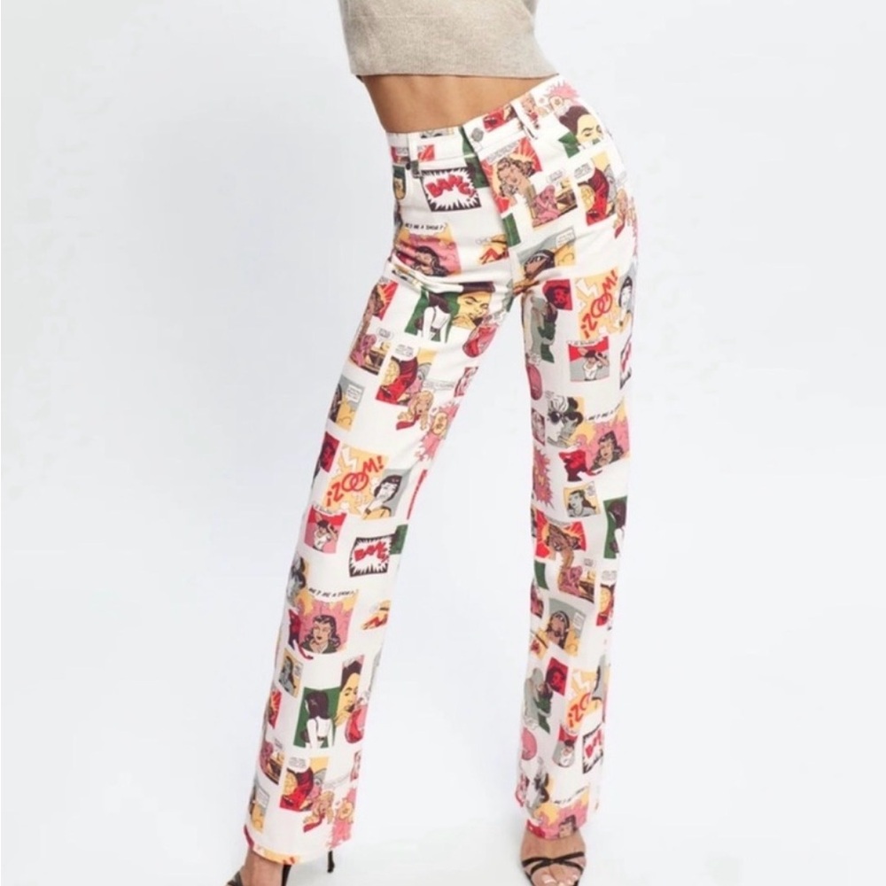 Reformation Multicolor Comic Print Jeans